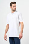 Beyaz Kısa Kol Düz Pike Polo Yaka Casual Slim Fit Tişört 1011240900