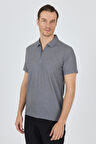 Koyu Antrasit Polo Yaka Kısa Kol Cepsiz Slim Fit Classic Tişört 1011250176