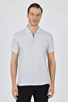 Gri Polo Yaka Kısa Kol Cepsiz Slim Fit Classic Tişört 1011250176