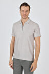 Bej Polo Yaka Kısa Kol Cepsiz Slim Fit Classic Tişört 1011250176