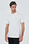 Açık Krem Polo Yaka Kısa Kol Cepsiz Slim Fit Classic Pamuklu Tişört 1011250177