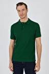 Koyu Yeşil Polo Yaka Kısa Kol Cepsiz Slim Fit Classic Pamuklu Tişört 1011250177
