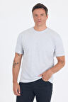 Gri Kısa Kol Düz Suprem Bisiklet Yaka Slim Fit Tişört 1011250190