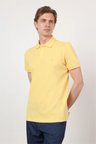Sarı Polo Yaka Kısa Kol Cepsiz Slim Fit Pamuklu Tişört 1011260154