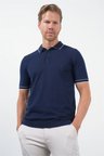 Lacivert Polo Yaka Kısa Kol Örme Comfort Fit %100 Pamuk Kazak 1012260151