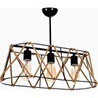 ELİS 3 LÜ OVAL HALATLI SARKIT AVİZE (SİYAH)