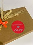 Handmade With Love kırmızı etiket 5x5 cm 100 adet