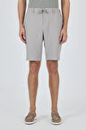 Gri Düz Esnek Gabardin Casual Şort 1016250150
