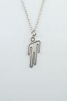 Billie Eilish Erkek Kadın Kolye Antik Gümüş Kaplama - 60 cm Düz Zincir