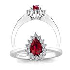 0,60 Karat Pırlantalı Yakut Yüzük