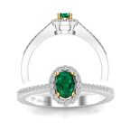 0,50 Karat Pırlantalı Zümrüt Yüzük