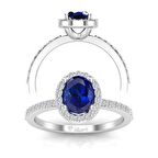 1.50 Karat Pırlantalı Safir Yüzük