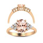 Morganite Oval Pırlanta Yüzük