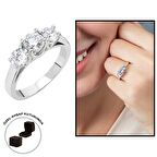 Starlight Diamond Pırlanta Montür Mini Tasarım 925 Ayar Gümüş Kadın Tria Yüzük