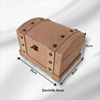 Ahşap Boyanabilir Takı-makyaj-aksesuar- Dekoratif Klipsli Çok Amaçlı Sandık Kutu