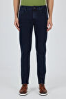 Koyu Lacivert Gabardin 5 Cep Düz Paça Casual Slim Fit Pamuklu Denim Pantolon 1023250151