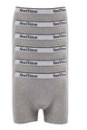 6 adet Feelline Gri Pamuklu Doğal Likralı Erkek Boxer