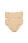 2 Adet Tutku Kadın Yüksek Bel Bato İnce Lastik Külot Ten