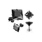 Chavin Kadın Erkek Kare Siyah 7 mm. Taşlı Çelik Küpe cm25-7