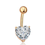 Chavin Kalp Taşlı Gold Göbek Piercing da47