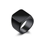 Chavin Parlak Siyah Kadın Erkek Çelik Yüzük dc52