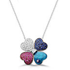 Chavin Gümüş Dört Yapraklı Şans Yonca Kadın Kolye dg56