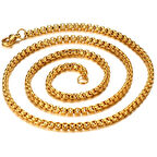 Chavin Gold Sarı 60 cm. 3 mm. Erkek Çelik Zincir ds50