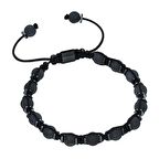 Chavin Doğal Jadeit Hematit Makrome Erkek Bileklik dy40