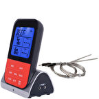 Kablosuz Alarmlı Fırın ve Barbekü Termometre Çift Problu thr312