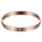 Chavin Kelepçe Dizayn Taşlı Çelik Kadın Bileklik eb92