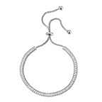 Chavin Su Yolu Baget Beyaz Taşlı Asansörlü Kadın Bileklik en37by