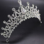 Chavin Taşlı Kraliçe Gelinlik Tacı Kına Düğün Tacı Taç ek75
