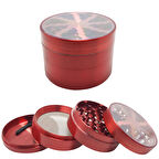 Kırmızı 63mm. Tütün Baharat Herbal Öğütücüsü Parçalayıcı rb83kr