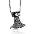 Chavin Vintage Nordic Viking Lun un Balta Çelik Kolye ep66