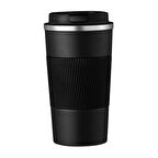304 L Kilitli Çelik Mat Siyah 510 ml Kahve Termos Mug cin405sy