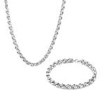 Chavin 6 mm. Gri Çelik Erkek Bileklik Zincir Takım et86by