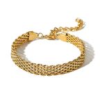 Chavin 8 mm Gold Çelik Kadın Zincir Bileklik et83sr
