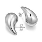 Chavin Çelik Damla Dizayn Gri Kadın Küpe eu05by