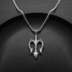 Chavin Gri Vintage Poseidon Antik Yunan Tanrısı Çelik Unisex Kolye eu56