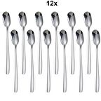 Çelik 12 Adet 20 cm Uzun Kahve Smoothie Tatlı Latte Karıştırma Kaşığı cin749by