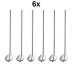 304 Çelik 6 Adet 22 cm Kokteyl Kahve Latte Karıştırma Barmen Kaşığı cin763by-6