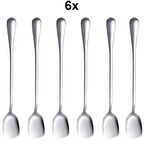1010 6 Adet Çelik Uzun Kokteyl Kahve Latte Karıştırma Barmen Kaşığı cin753by-6