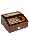 Falconetti Sedir 2 Kat Camlı Kahverengi Humidor Puro Kutusu ra93x