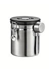 304 Çelik 1400 ml Kelepçeli Kahve Çay Saklama Kabı Kiler Depolama Kavanozu mt117