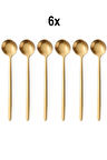 6 Adet Çelik Gold 15 cm Fincan Latte Kahve Karıştırma Kaşığı mt161sr-6