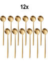 12 Adet Çelik Gold 15 cm Fincan Latte Kahve Karıştırma Kaşığı mt161sr-12