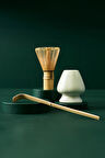 3 Parça Matcha Çayı Fırça ve Bamboo Whisk Tutucu ve Bambu Kaşık Set mt155