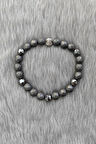 Chavin Lastikli Doğal Hematit Taşlı Erkek Bileklik ey28