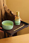 4lü Matcha Set Kase Kaşık Whisk Tutucu  Bambu Whisk Çırpıcı ve Bambu Kaşık mt217