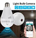 QASUL Wifi 360 Derece Ampül Kamera Panoramik Bakıcı Güvenlik Kamerası Balık Gözlü Ampul Kamera Özellikler